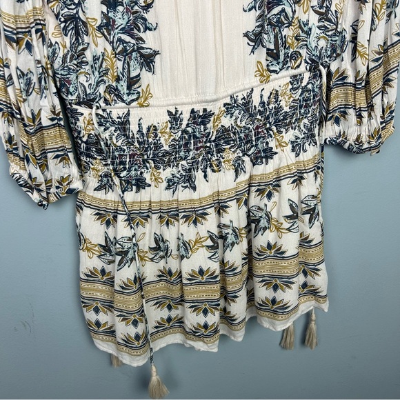 NEW Free People boho moonlight drive mini dress floral ivory combo size L - Picture 12 of 15